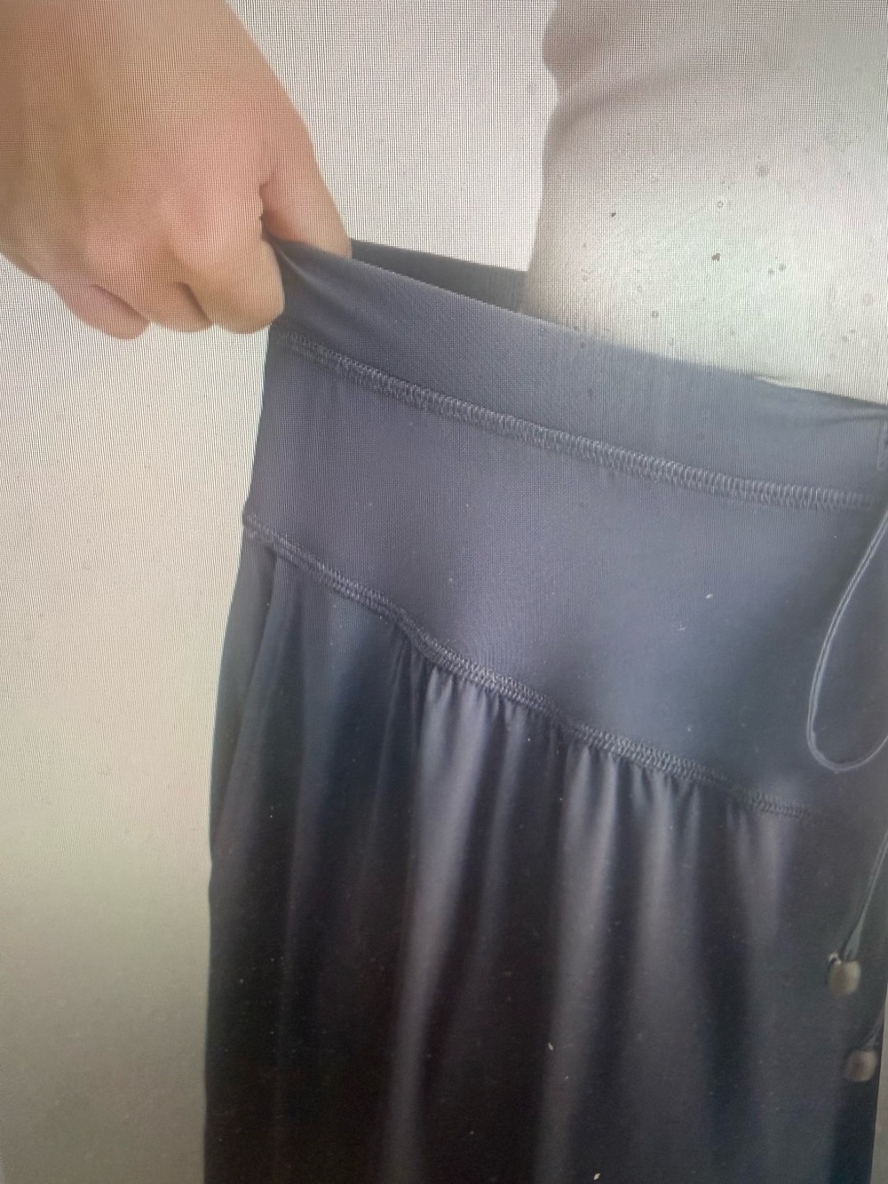 Bloomchic Wide Leg Drawstring Pants in Slate Blue- New - Picture 3 of 4